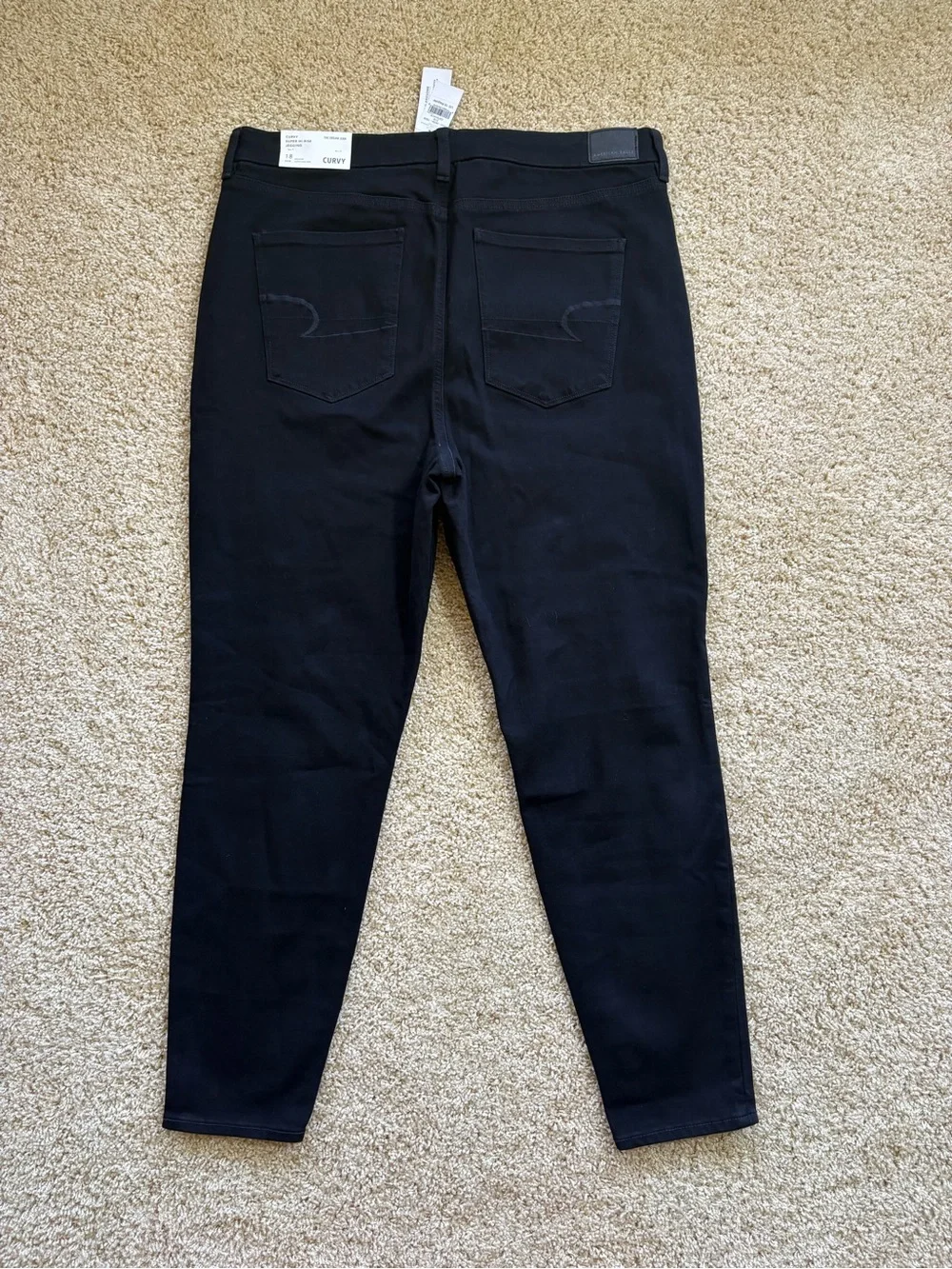 NWT American Eagle Curvy Super High-Rise Dream Jean Jegging - Black Size 18R